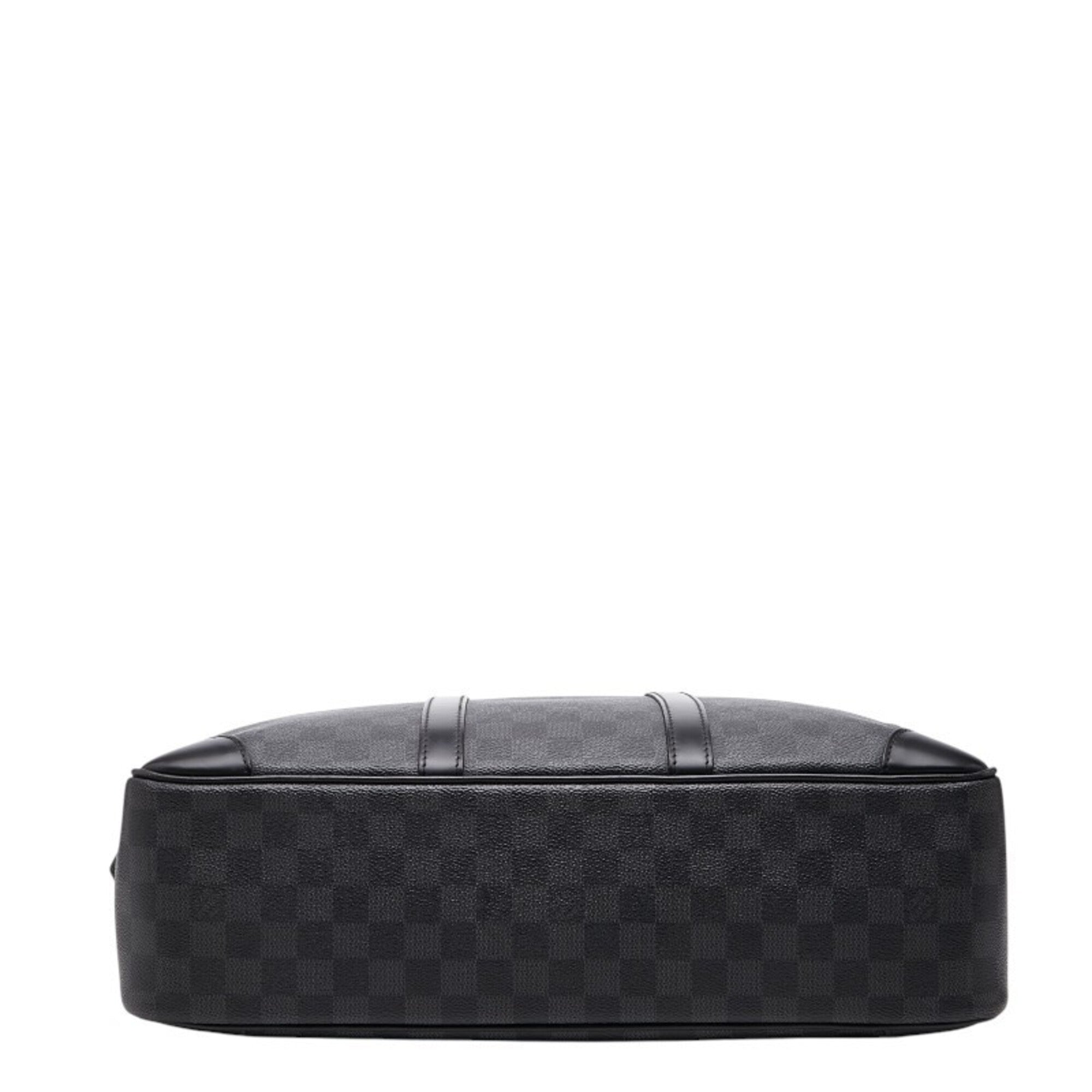 Louis Vuitton Black Gray Pvc Leather Briefcase (Pre-Owned)