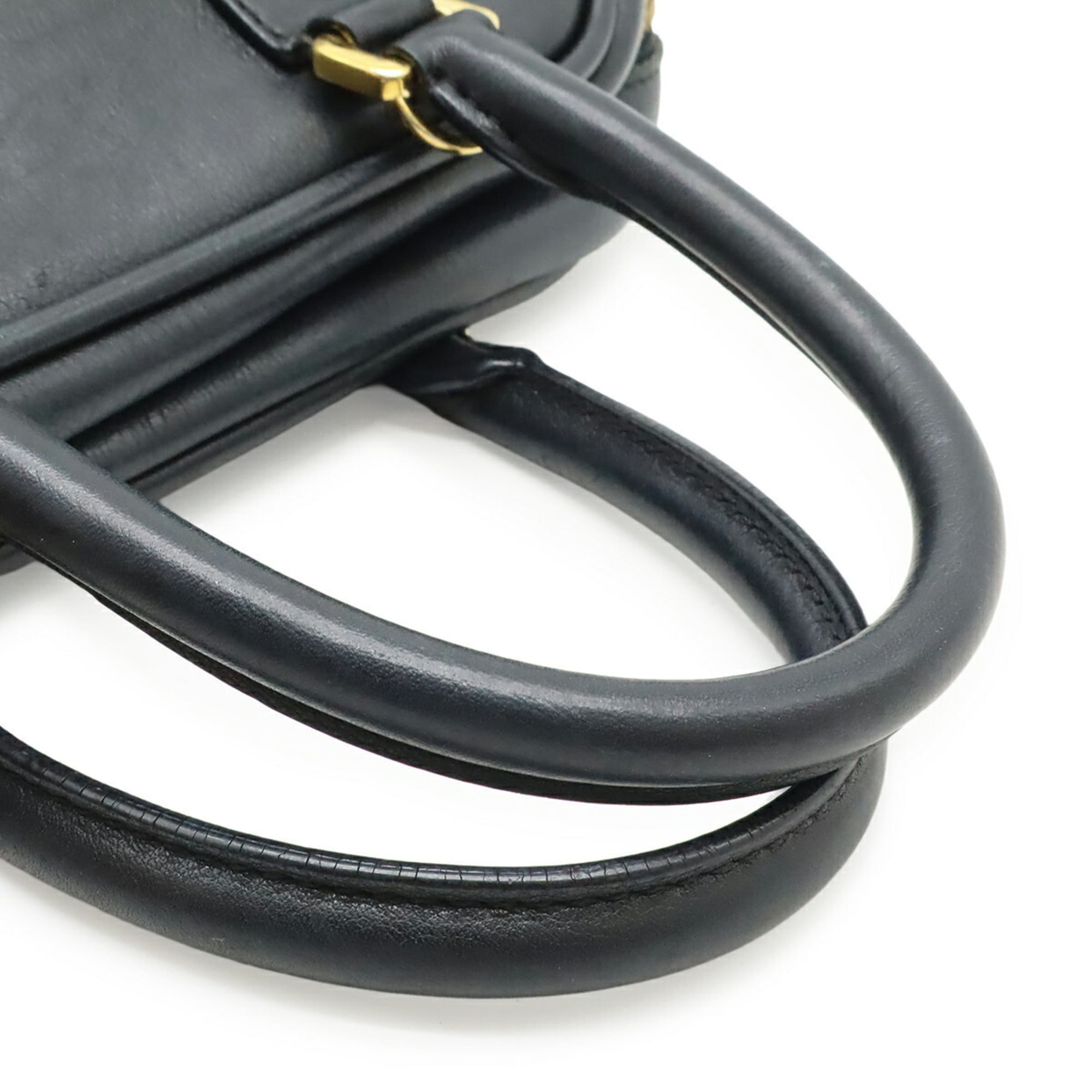 Loewe Amazona Black Leather Handbag Shoulder Bag (Pre-Owned)