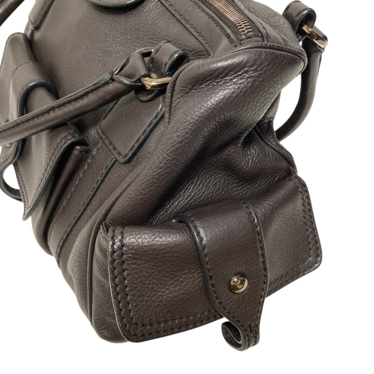 Tod's Brown Leather Boston Bag Handbag (Pre-Owned)