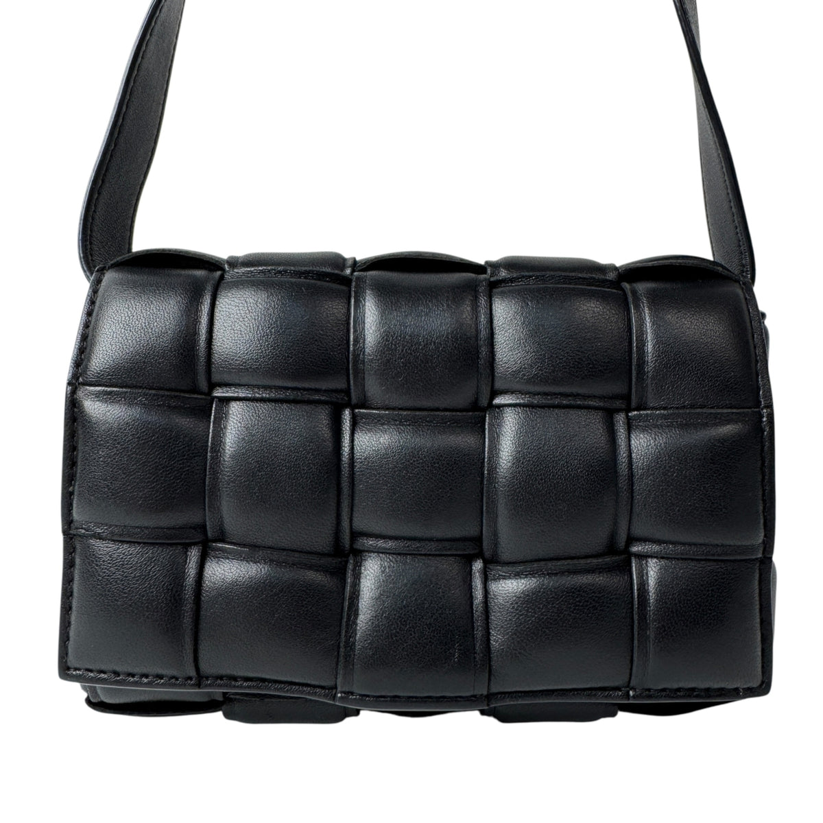 Bottega Veneta Black Leather Shoulder Bag (Pre-Owned)