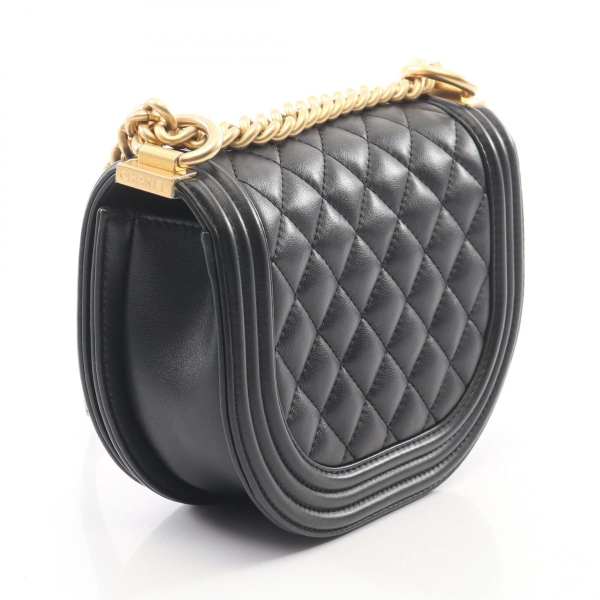 Chanel Black Leather Handbag Shoulder Bag (Pre-Owned)