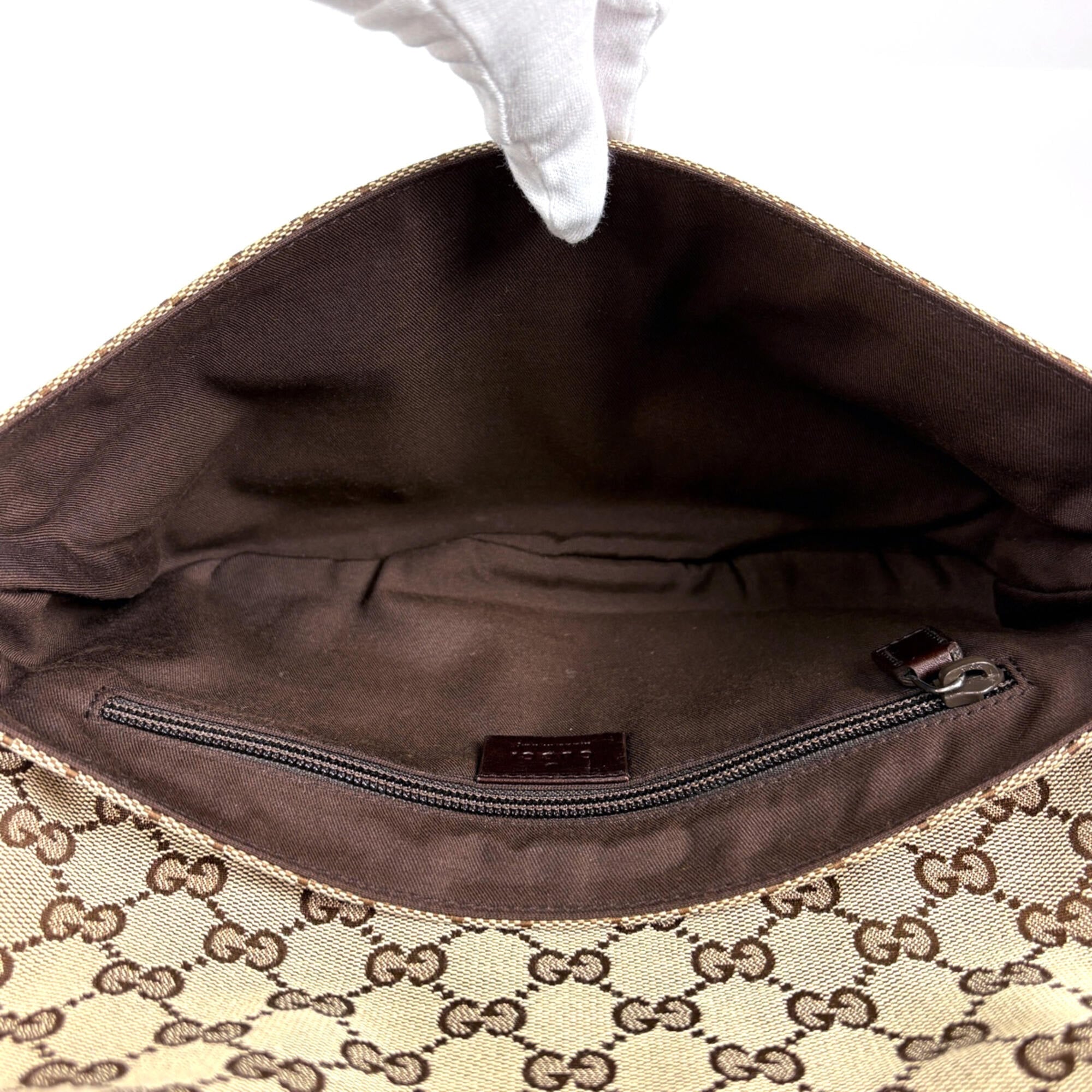 Gucci Gg Canvas Beige Brown Gg Canvas Leather Fanny Pack Sling Bag (Pre-Owned)