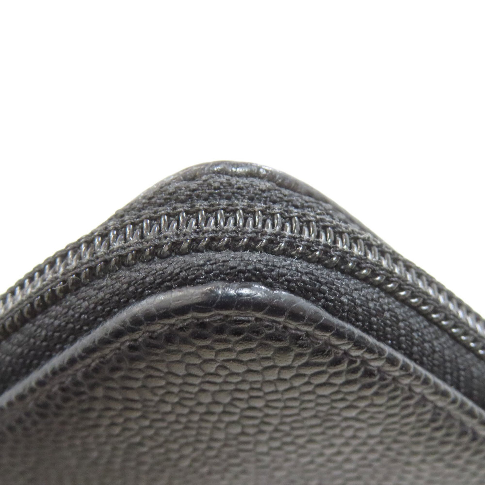 Chanel Black Grained Calfskin Long Wallet (Bi-Fold) (Pre-Owned)