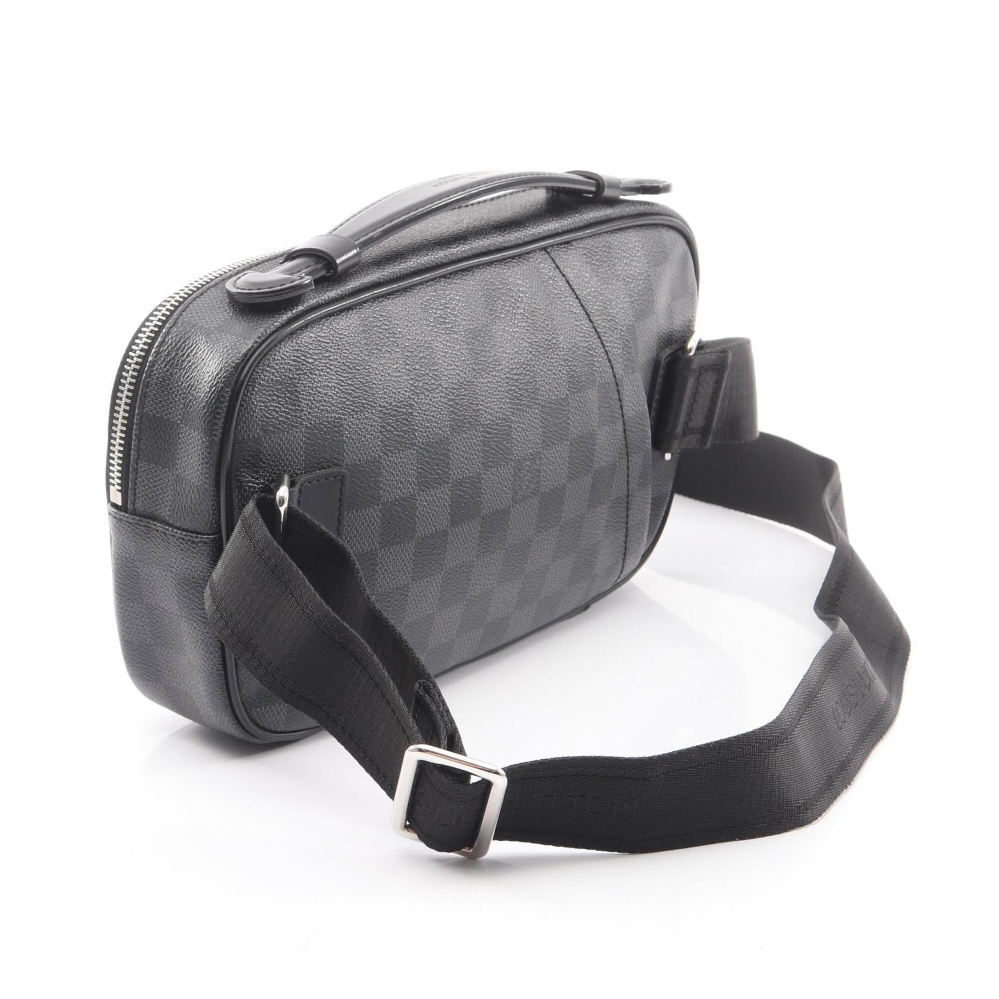 Louis Vuitton Black Coated Canvas Leather Fanny Pack Handbag (Pre-Owned)