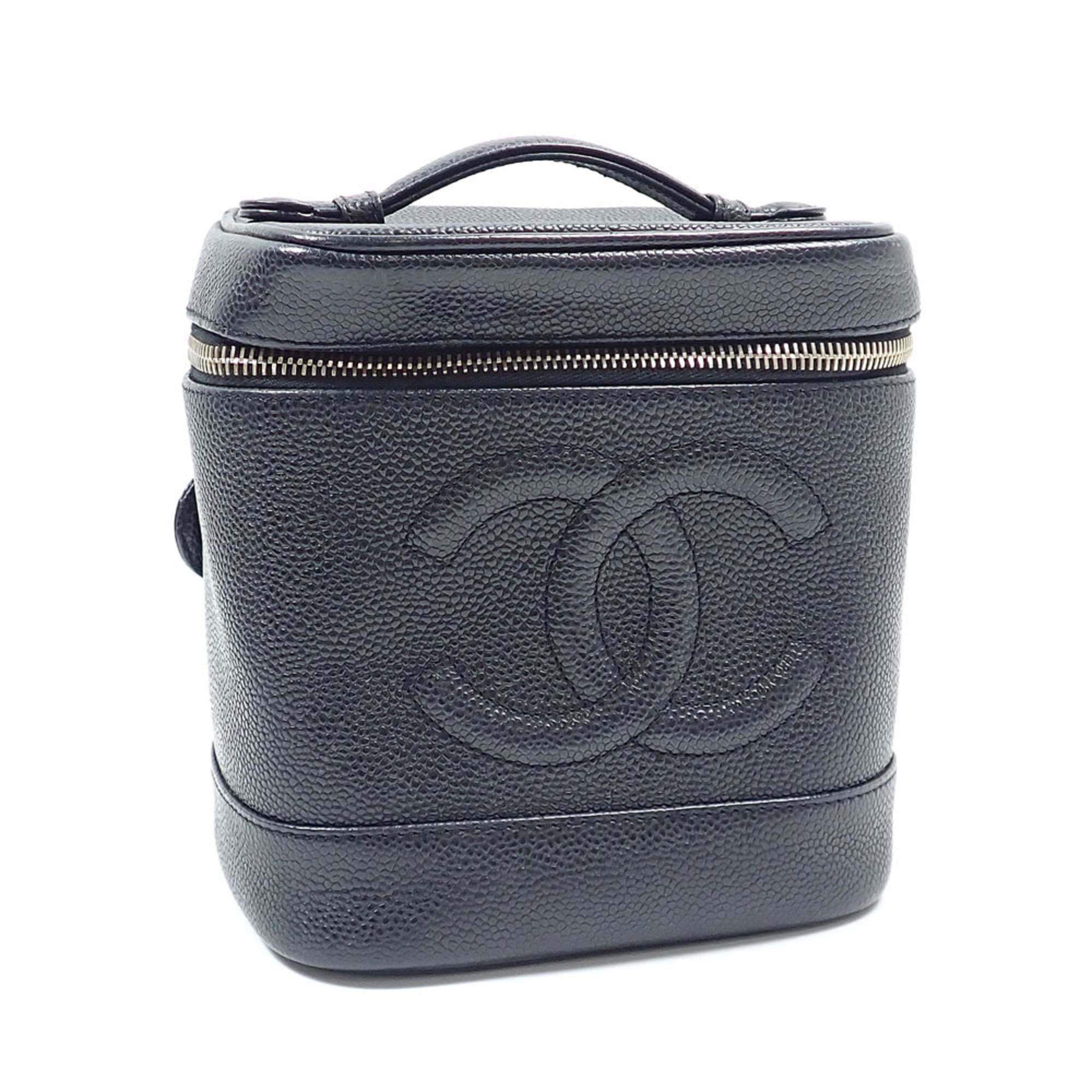 Chanel Black Grained Calfskin Pouch Vanity Bag (Pre-Owned)