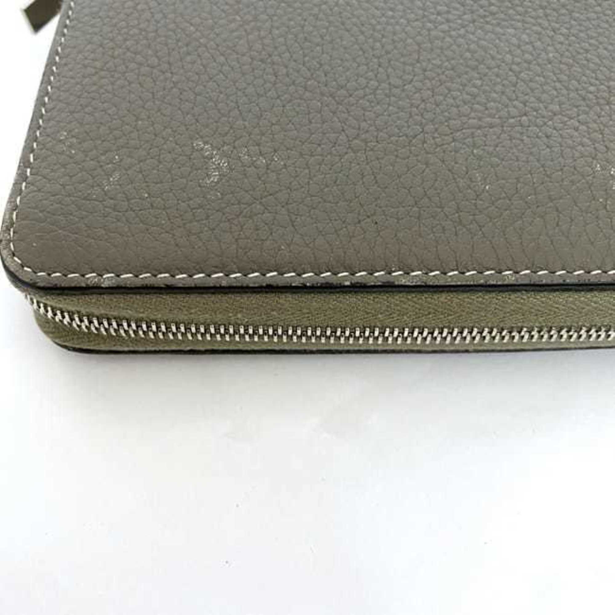 Celine Grayish Leather Long Wallet (Bi-Fold) (Pre-Owned)