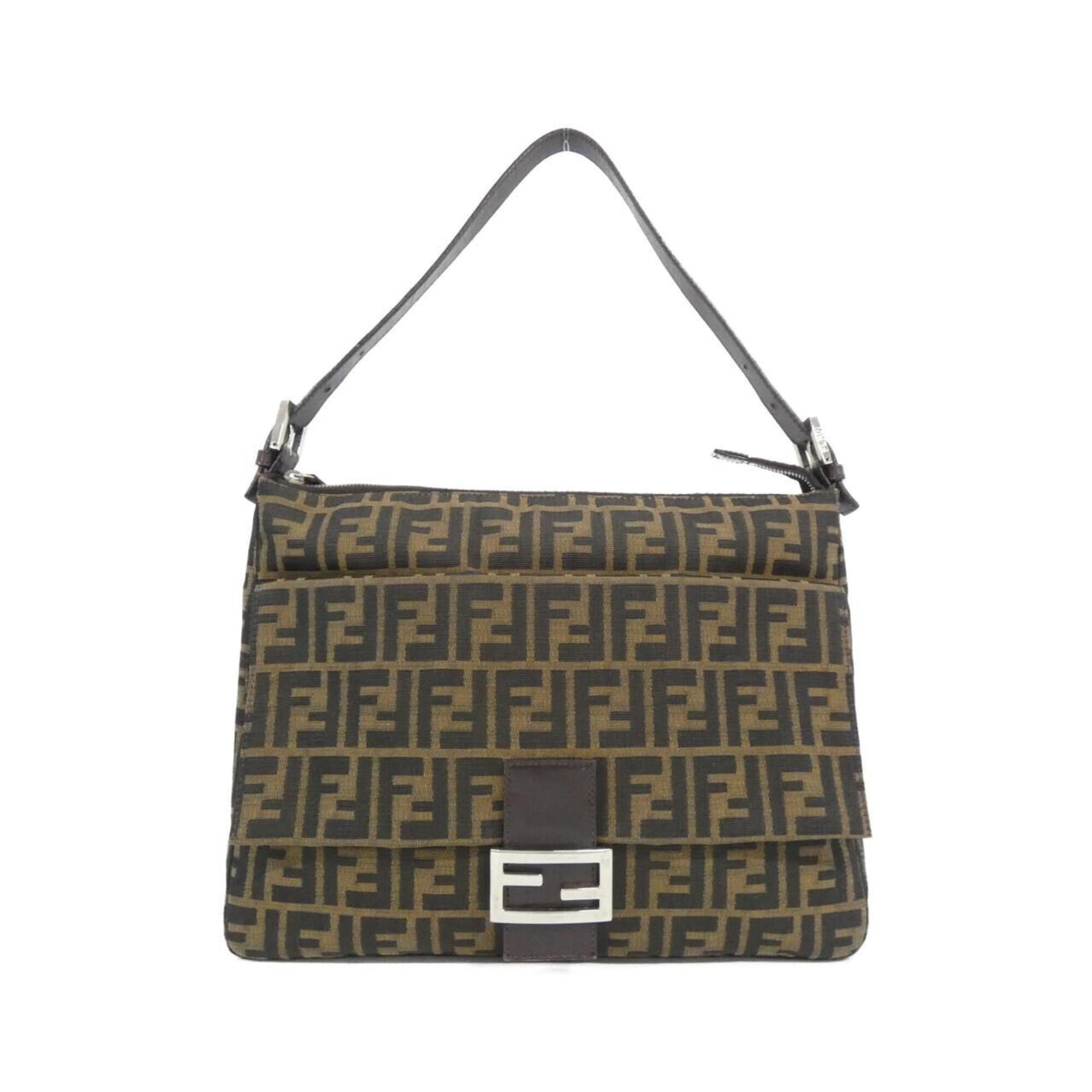 Fendi Brown Canvas Shoulder Bag (Pre-Owned)