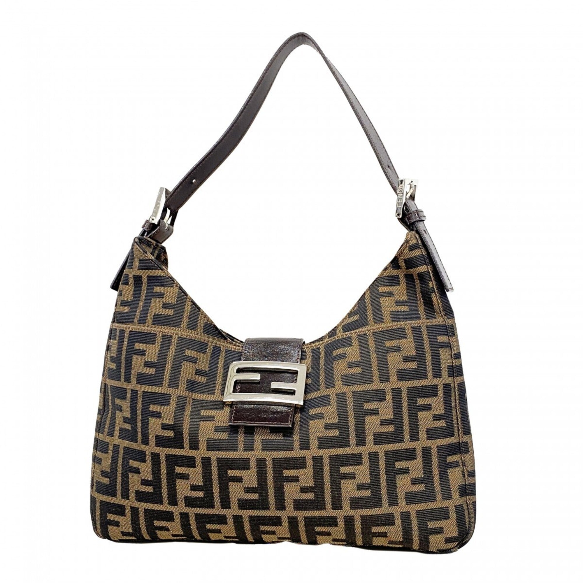 Fendi Brown Nylon Canvas Handbag (Pre-Owned)