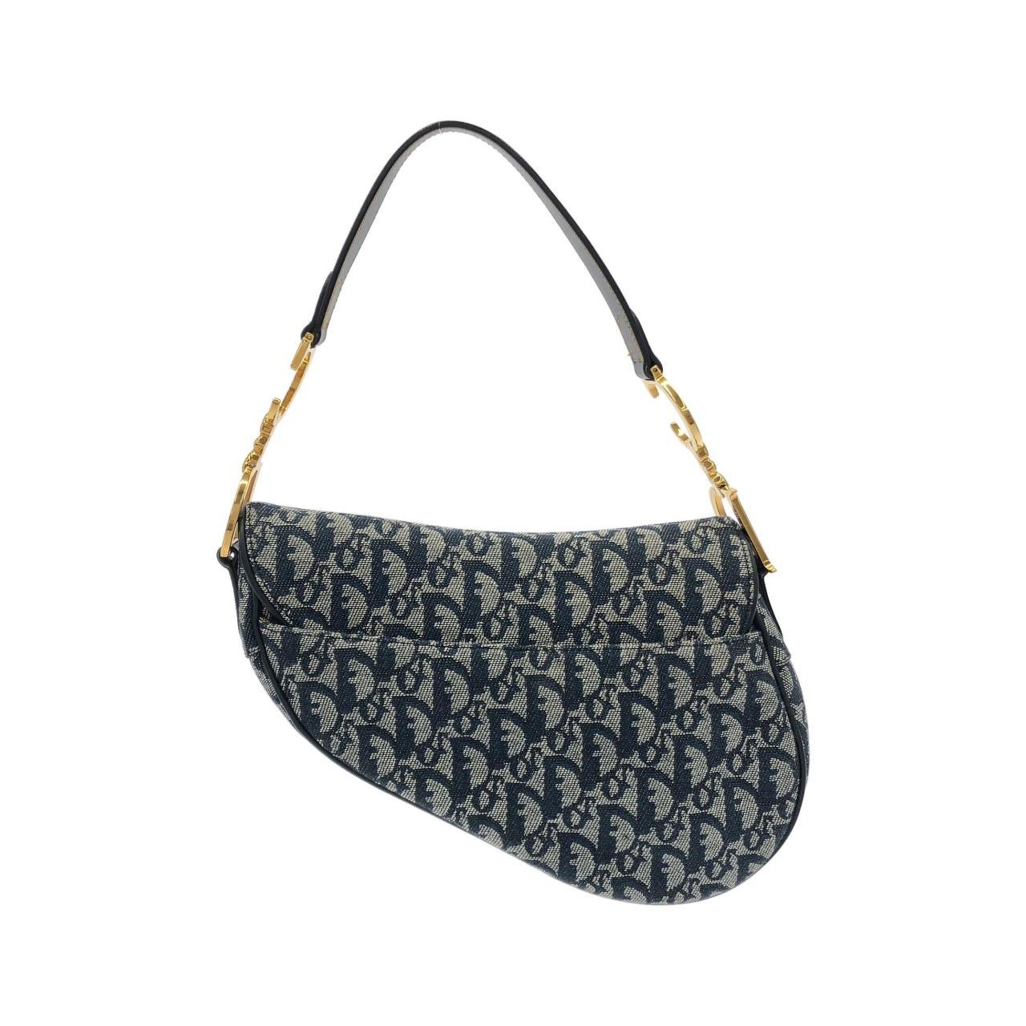Christian Dior Blue Canvas Saddle Bag (Pre-Owned)