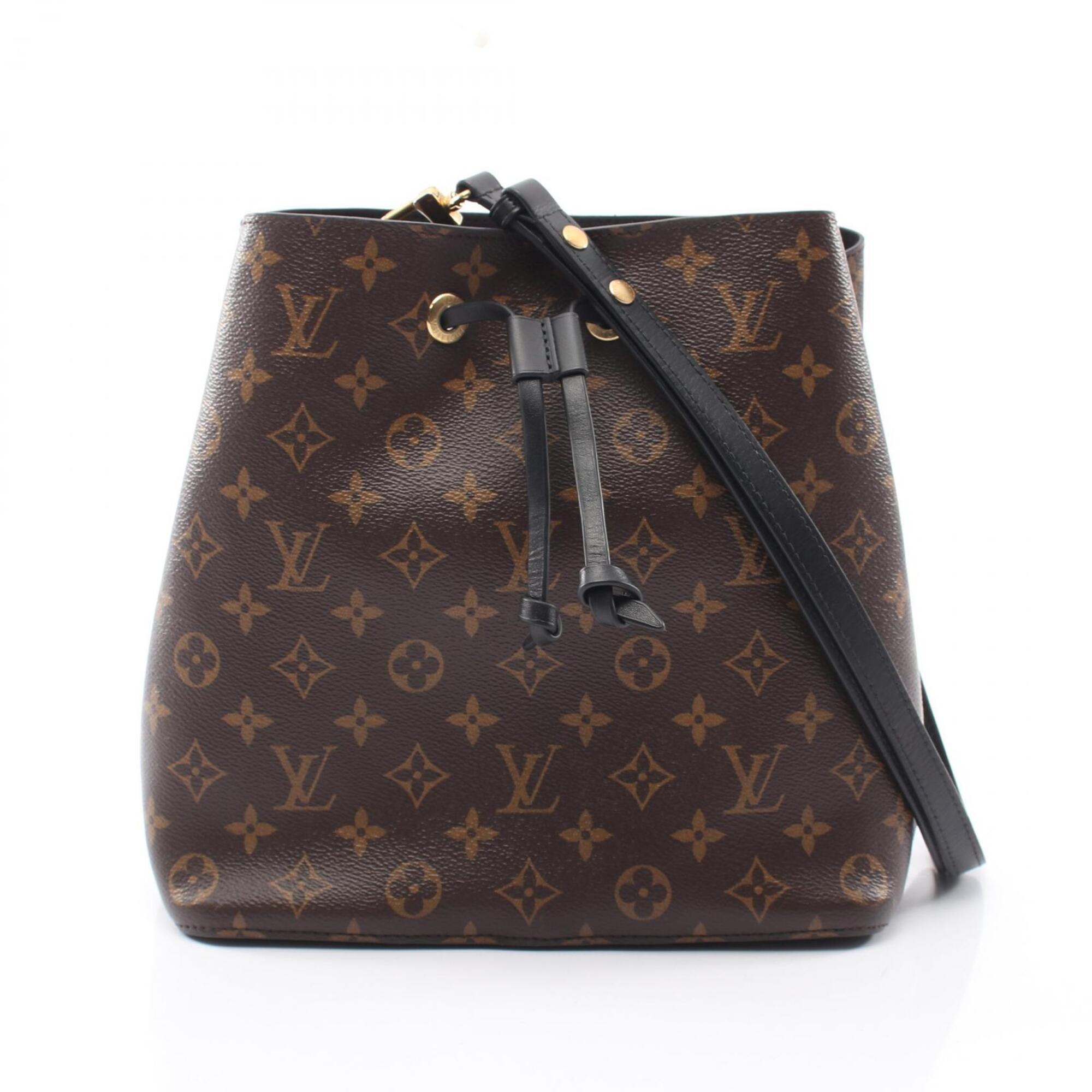 Louis Vuitton Black Brown Noir Coated Canvas Leather Monogram Handbag Shoulder Bag (Pre-Owned)