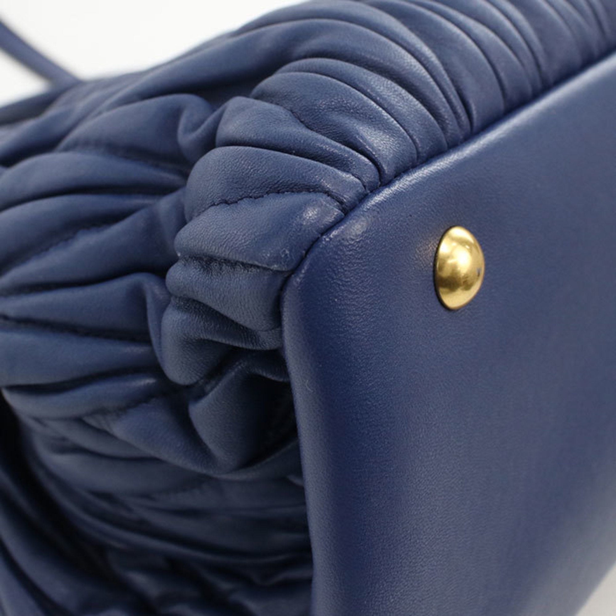 Miu Miu Blue Leather Tote Bag (Pre-Owned)
