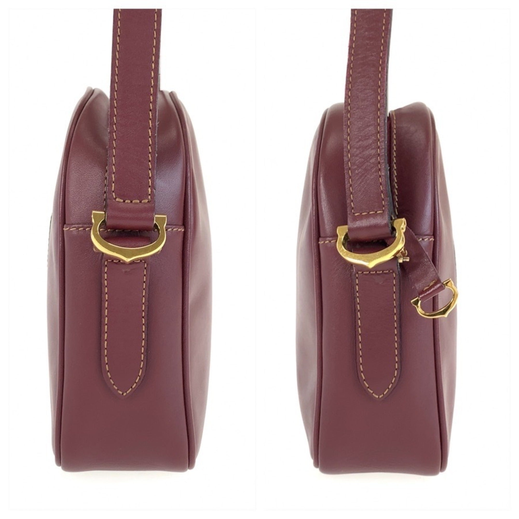 Cartier Bordeaux Leather Pochette Shoulder Bag (Pre-Owned)