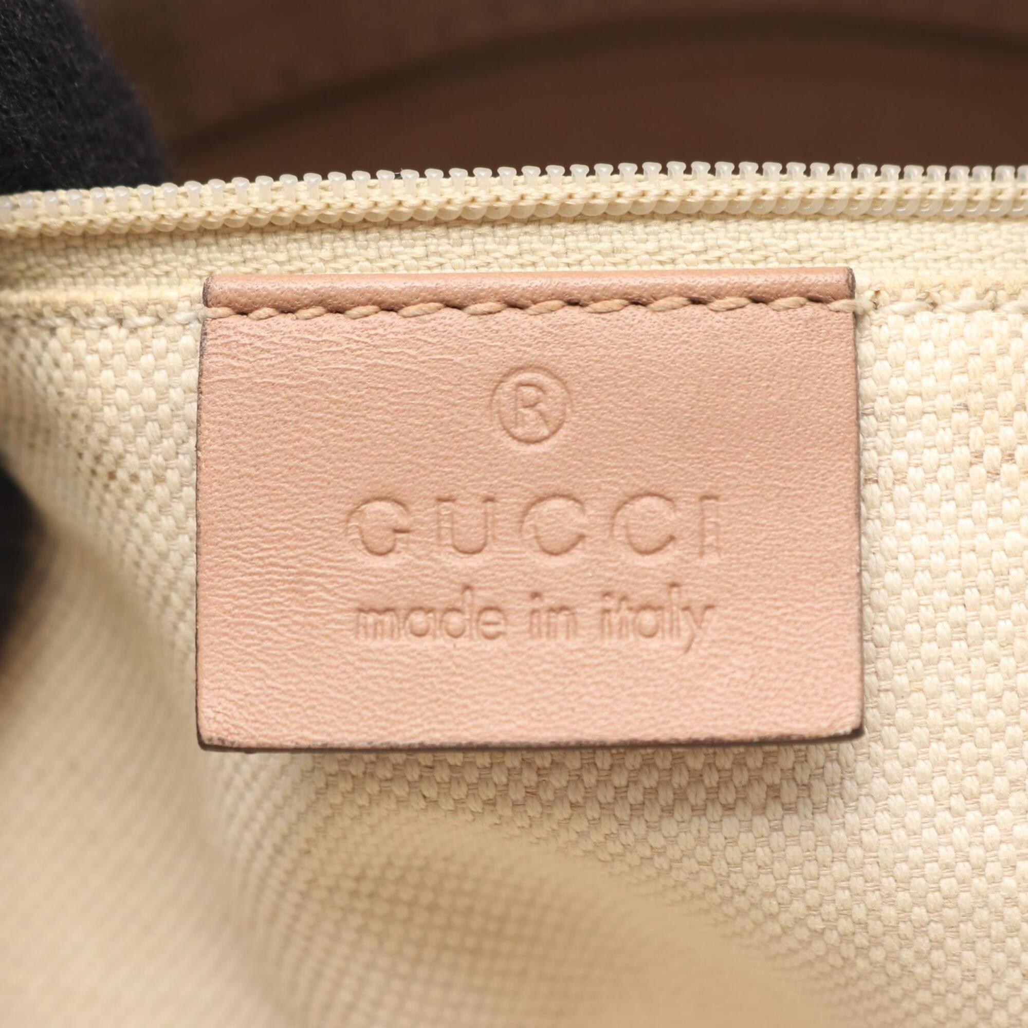 Gucci Beige Canvas Leather Handbag (Pre-Owned)