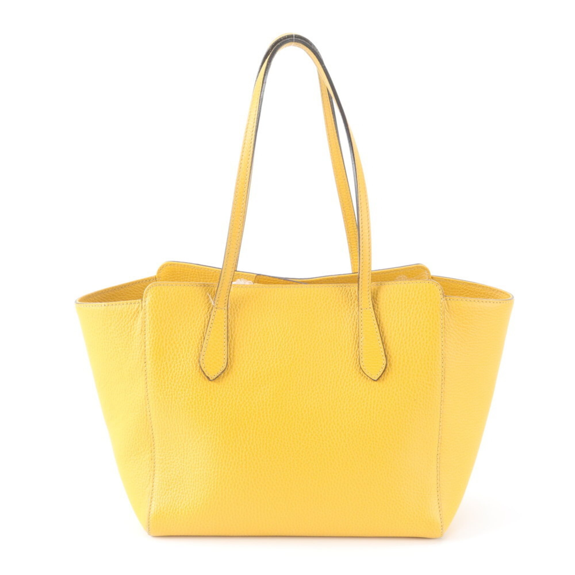 Gucci Yellow Leather Handbag Tote Bag (Pre-Owned)