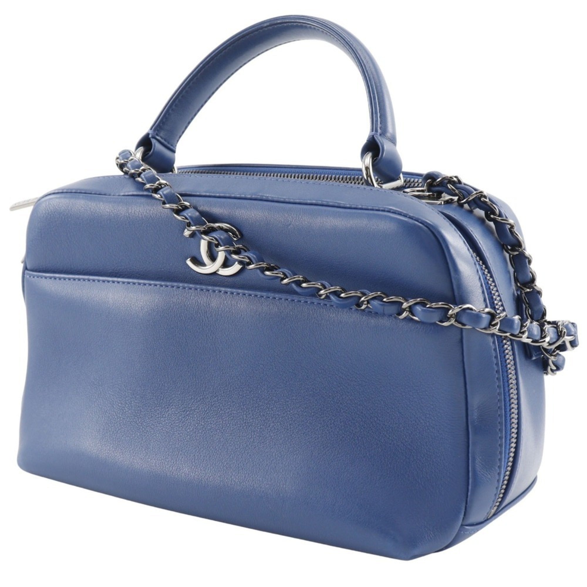 Chanel Blue Leather Handbag (Pre-Owned)