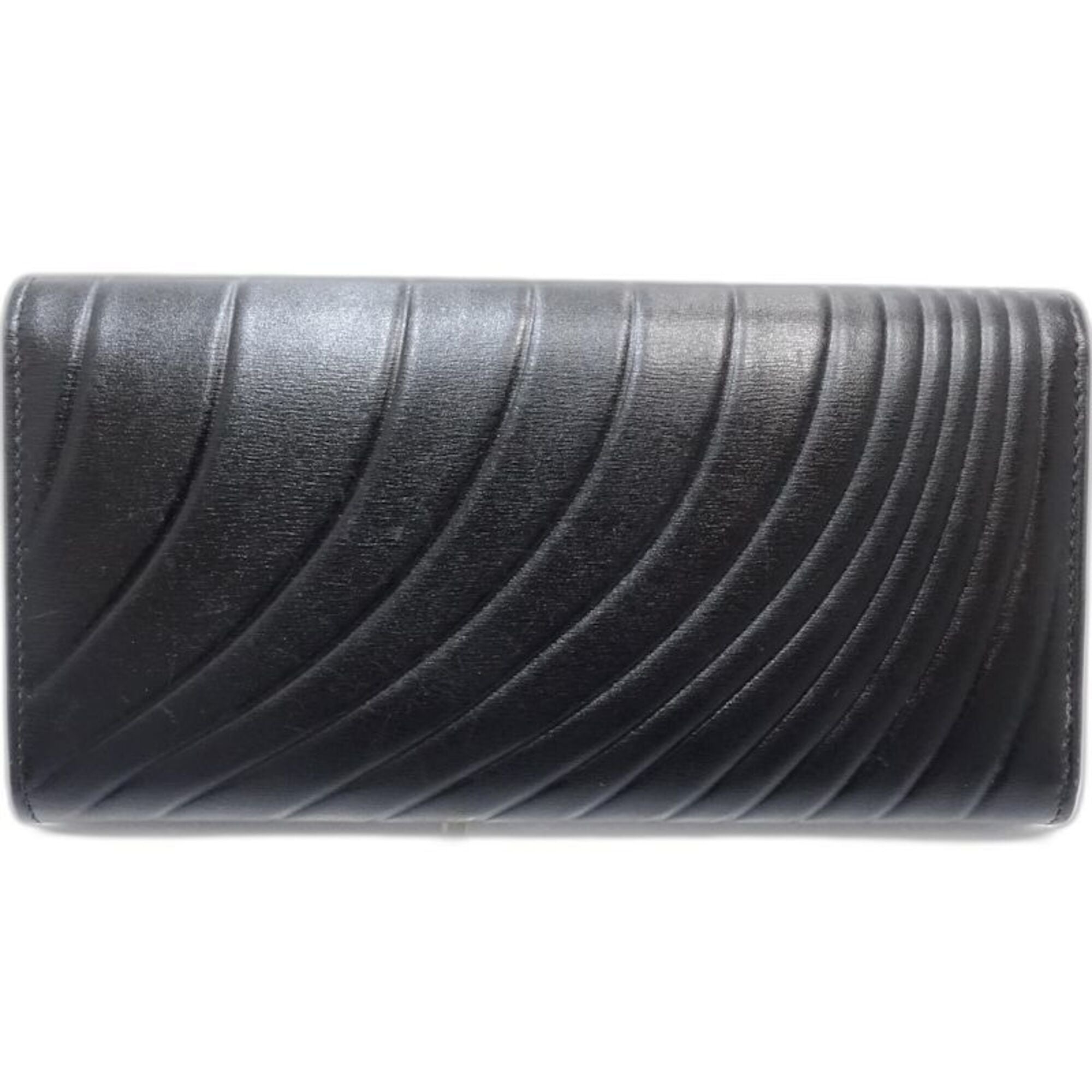 Cartier Black Leather Long Wallet (Bi-Fold) (Pre-Owned)