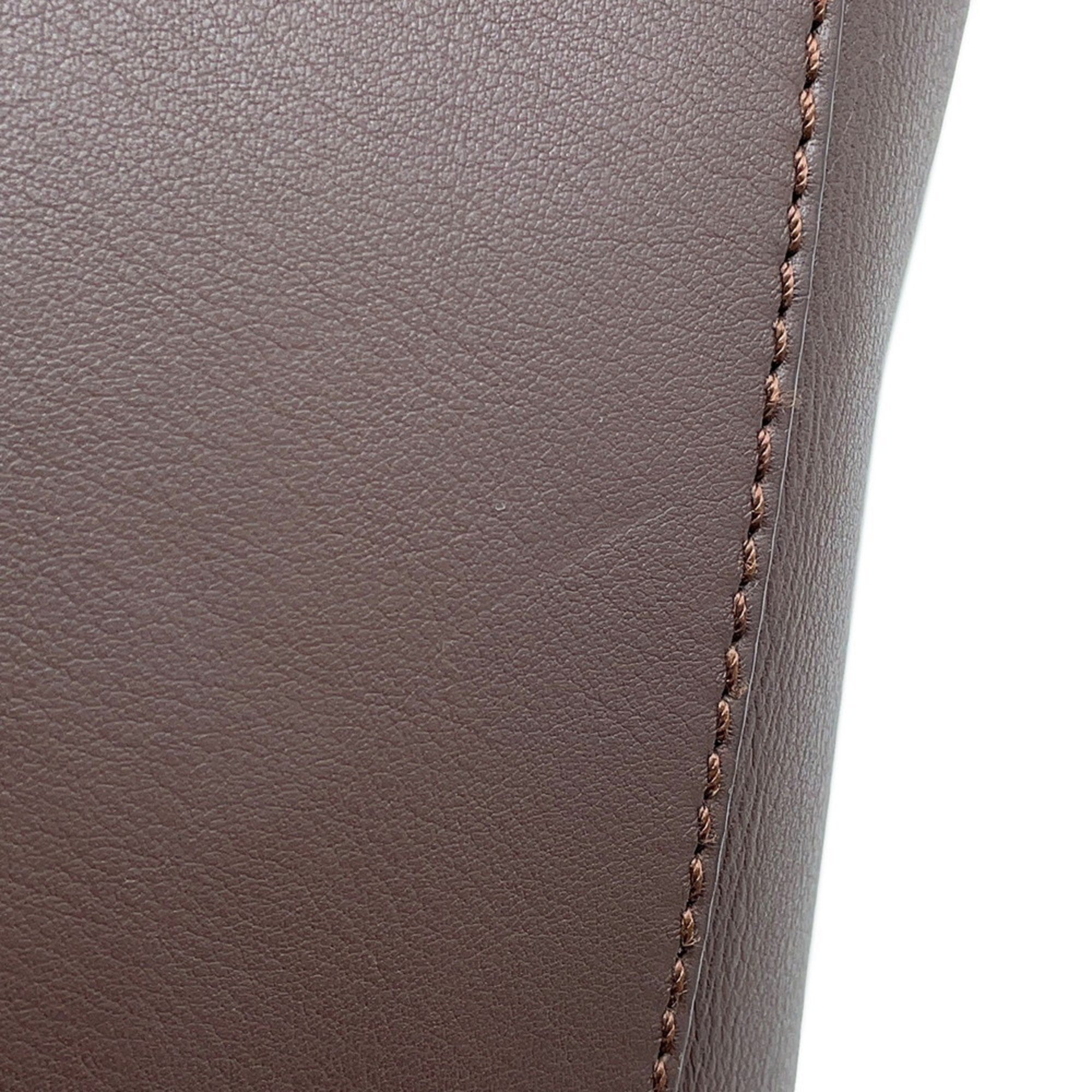 Fendi Brown Leather Handbag Shoulder Bag (Pre-Owned)
