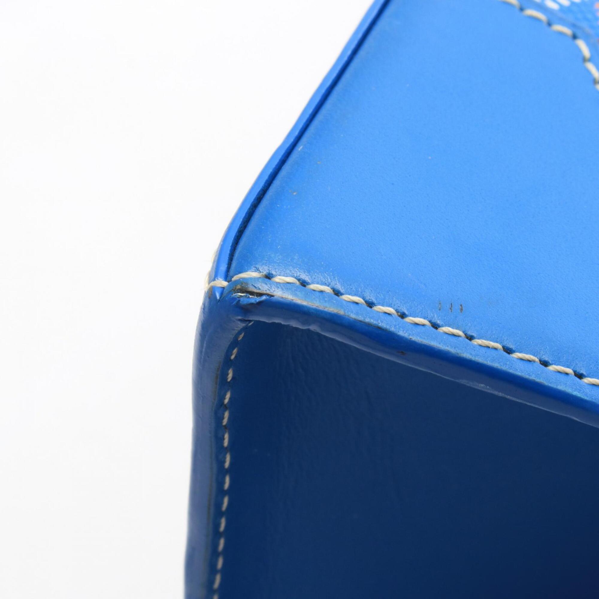 Goyard Blue Multi-Color White Coated Canvas Leather Handbag (Pre-Owned)