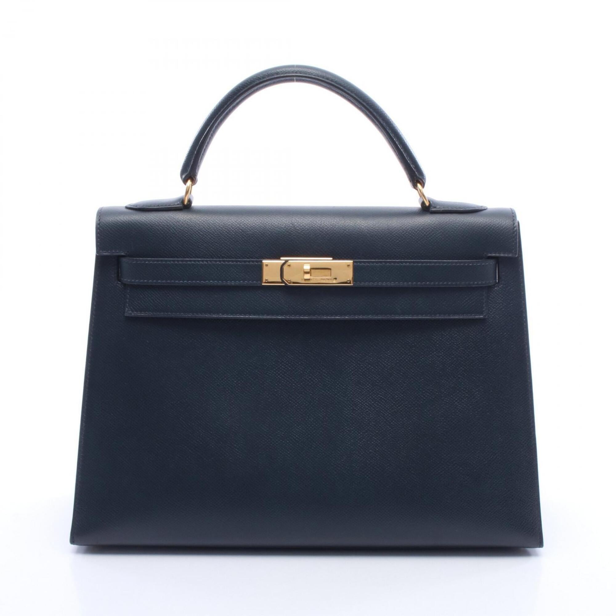 Hermes Blue Indigo Navy Courchevel Leather Handbag (Pre-Owned)
