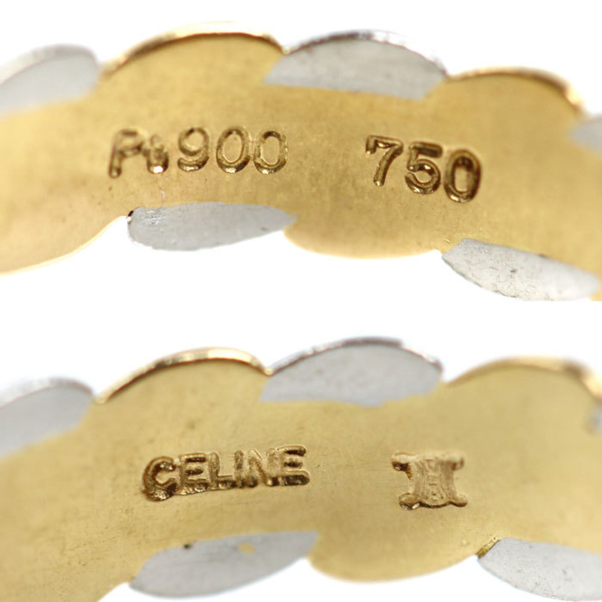 Celine Yellow Gold (18K) Platinum 900 Band Ring (Pre-Owned)