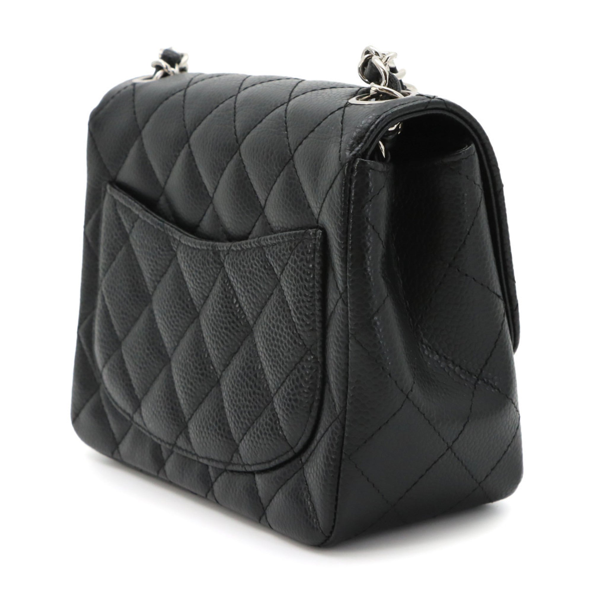 Chanel Black Grained Calfskin Handbag Shoulder Bag (Pre-Owned)