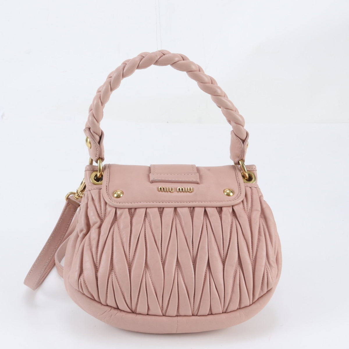 Miu Miu Pink Leather Handbag Shoulder Bag Tote Bag (Pre-Owned)