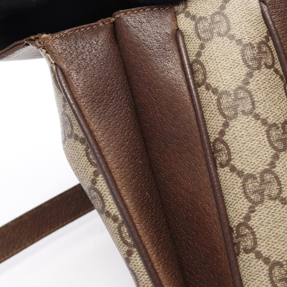 Gucci Beige Brown Gg Supreme Leather Handbag (Pre-Owned)