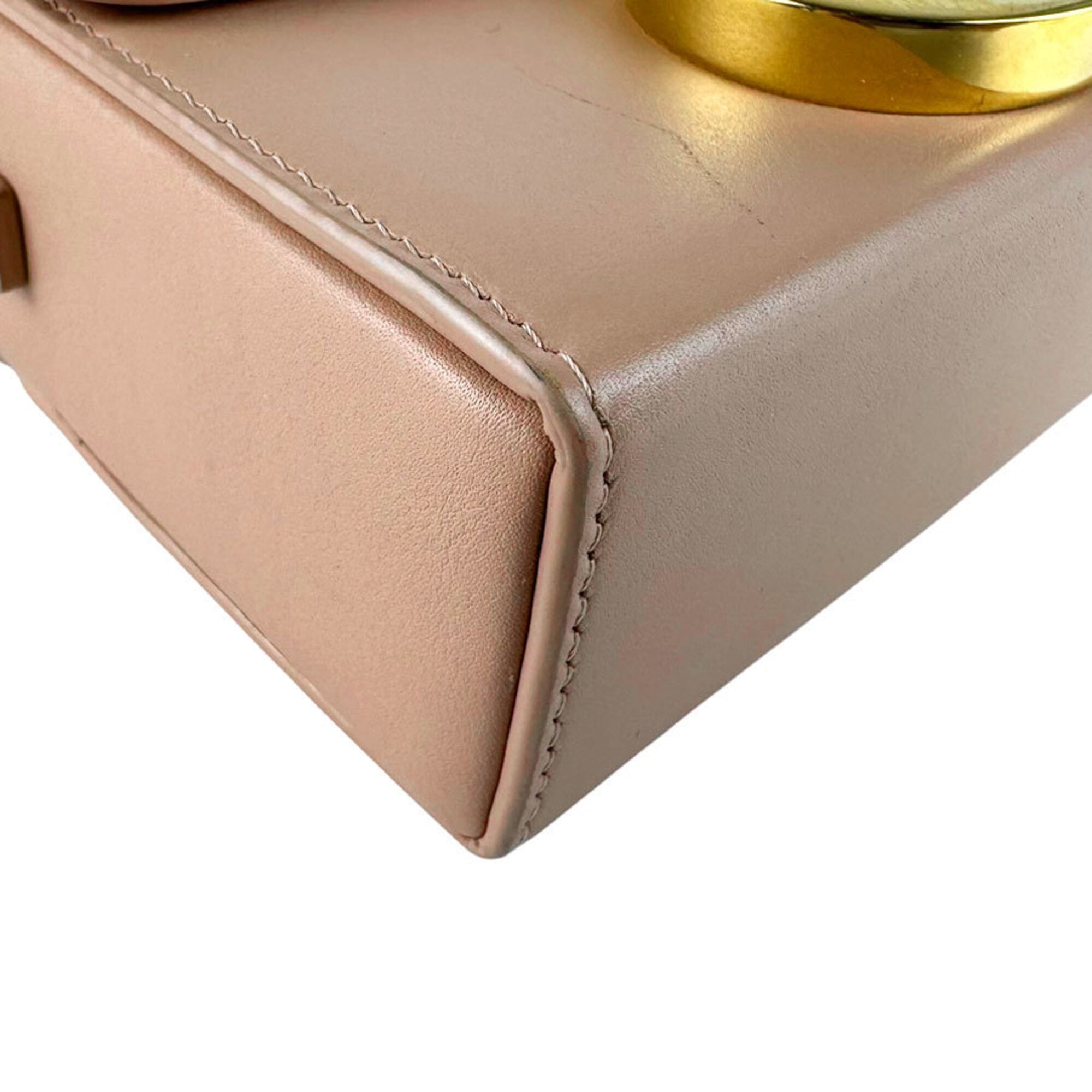 Christian Dior Pink Beige Leather Shoulder Bag (Pre-Owned)