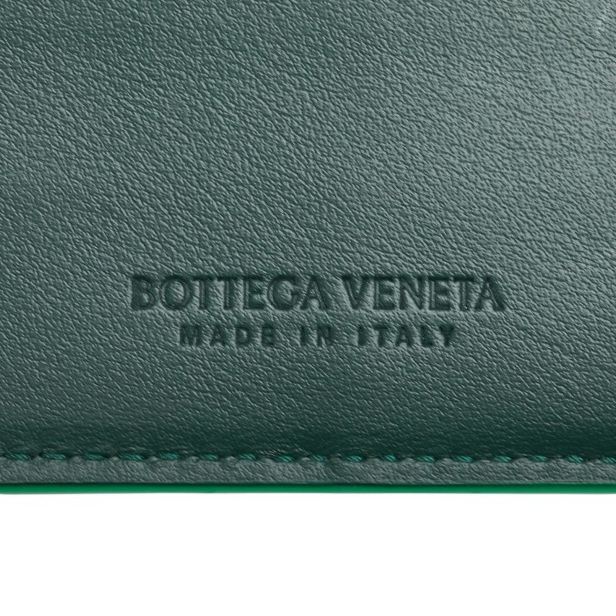 Bottega Veneta Emerald Green Leather Wallet (Bi-Fold) (Pre-Owned)