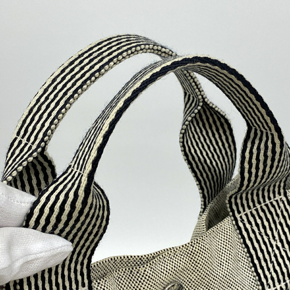 Hermes Gray Canvas Tote Bag (Pre-Owned)