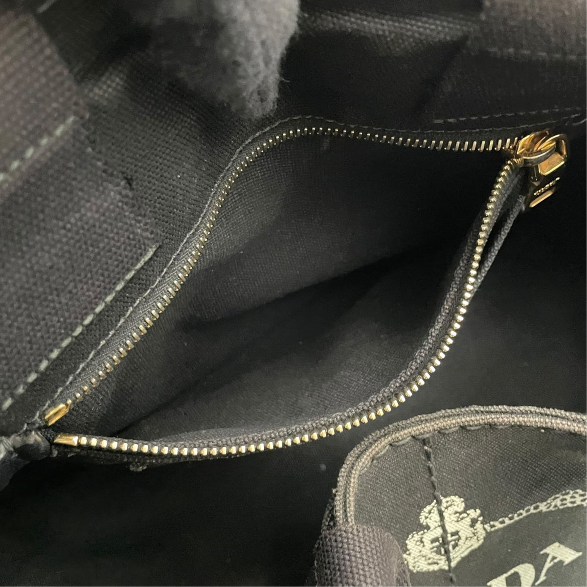 Prada Black Canvas Handbag Tote Bag (Pre-Owned)