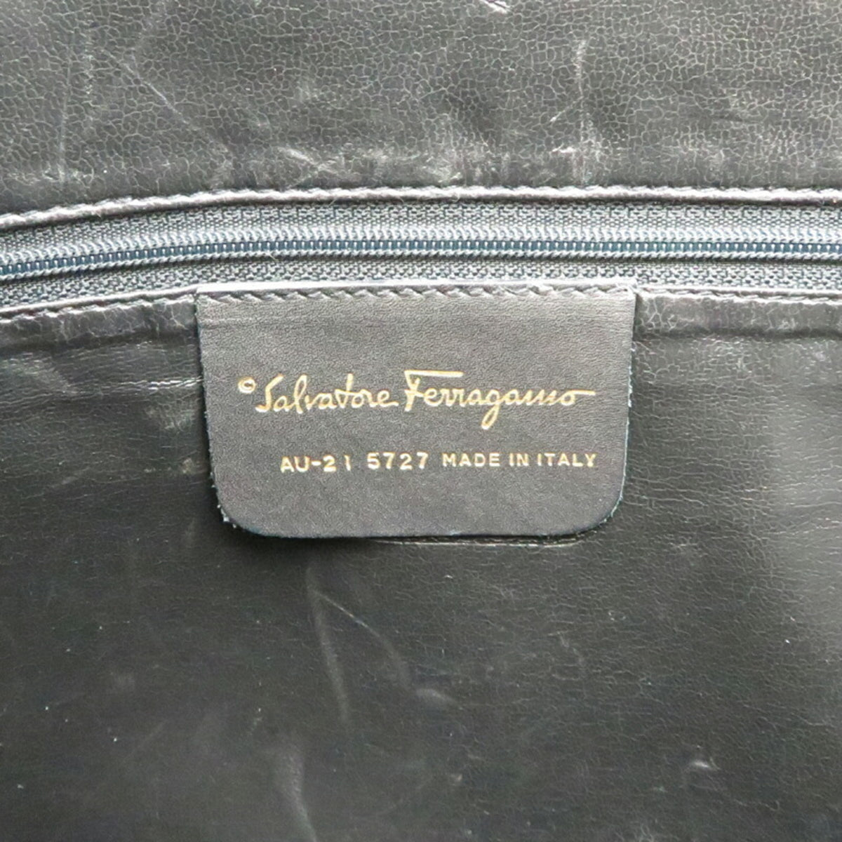 Salvatore Ferragamo Black Leather Canvas Tote Bag (Pre-Owned)