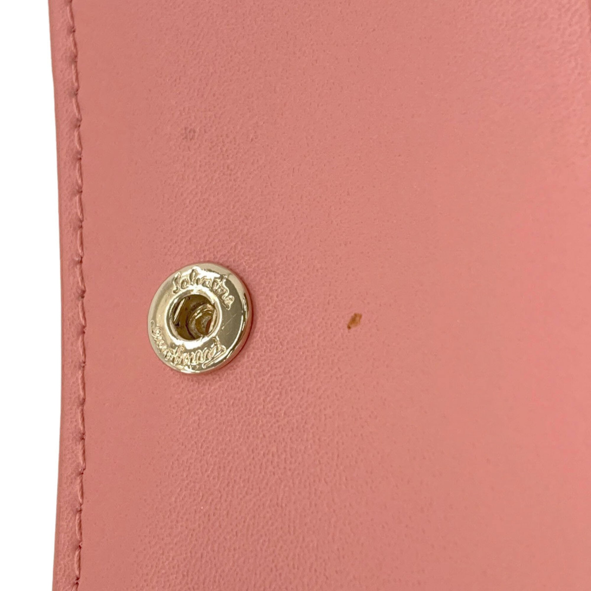 Salvatore Ferragamo Brown Pink Leather Wallet (Bi-Fold) (Pre-Owned)