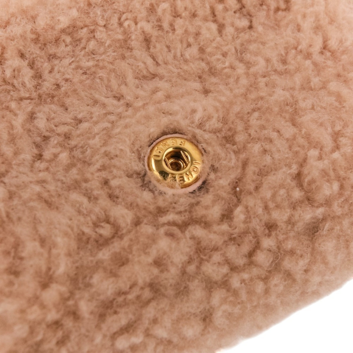 Fendi Baguette Pink Beige Fur Shoulder Bag (Pre-Owned)