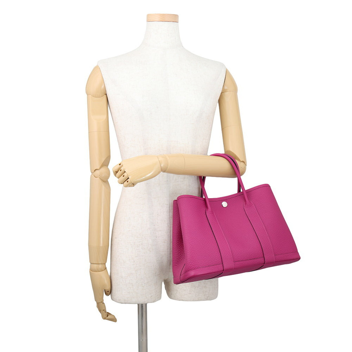 Hermes Garden Rose Purple Negonda Leather Handbag Tote Bag (Pre-Owned)