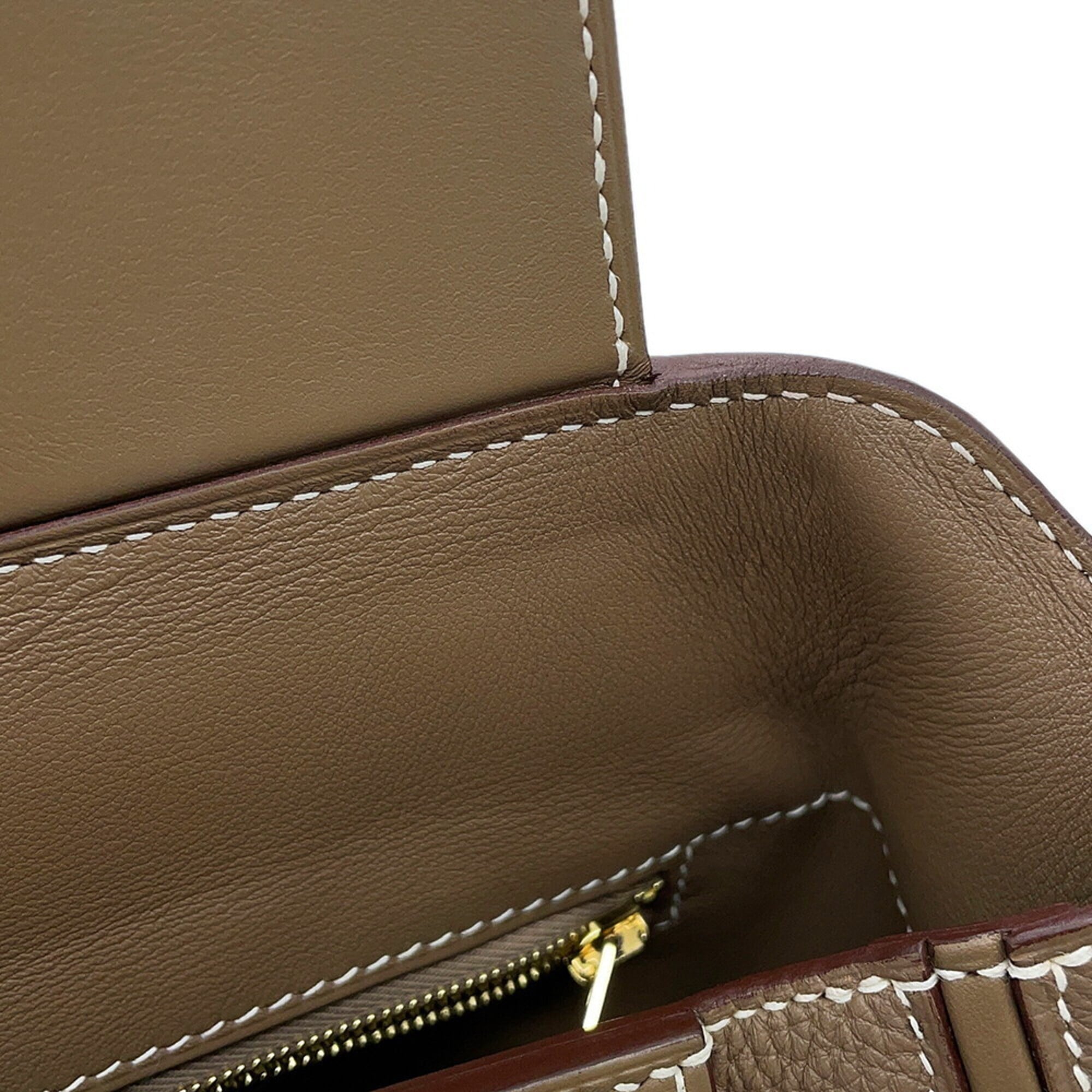 Hermes Etoupe Gray Togo Leather Swift Leather Handbag (Pre-Owned)