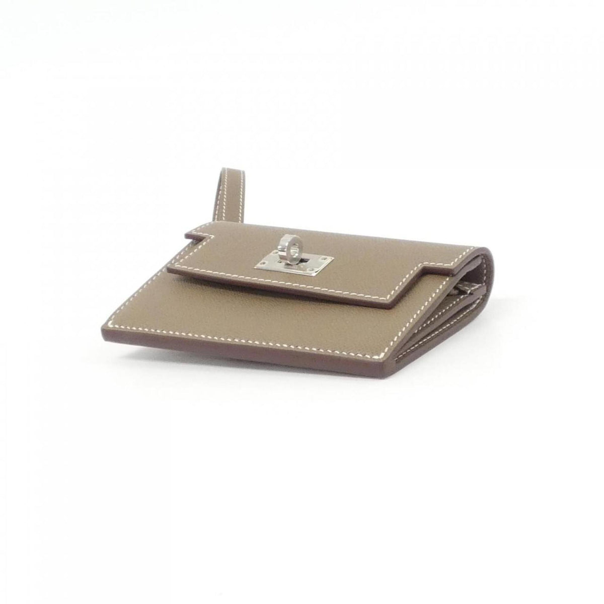 Hermes Kelly Etoupe Gray Leather Wallet (Bi-Fold) (Pre-Owned)