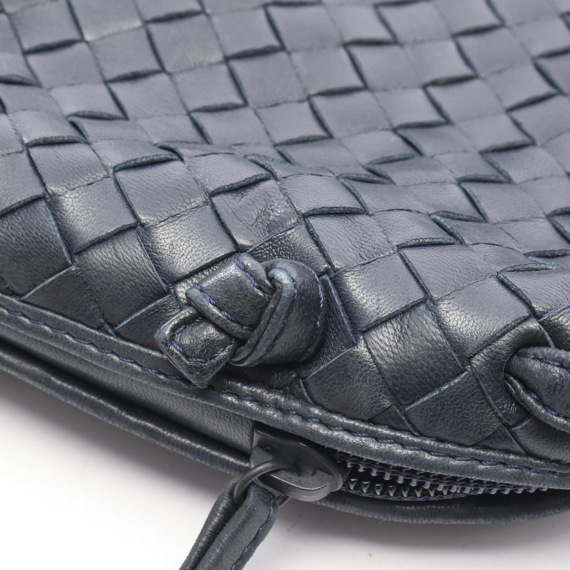 Bottega Veneta Navy Intrecciato Handbag Shoulder Bag (Pre-Owned)