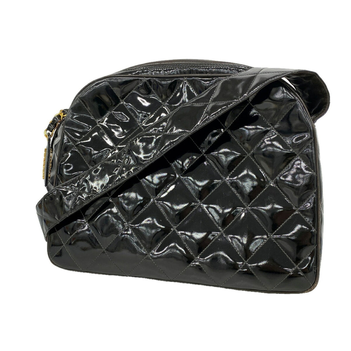 Chanel Black Patent Leather Shoulder Bag (Pre-Owned)
