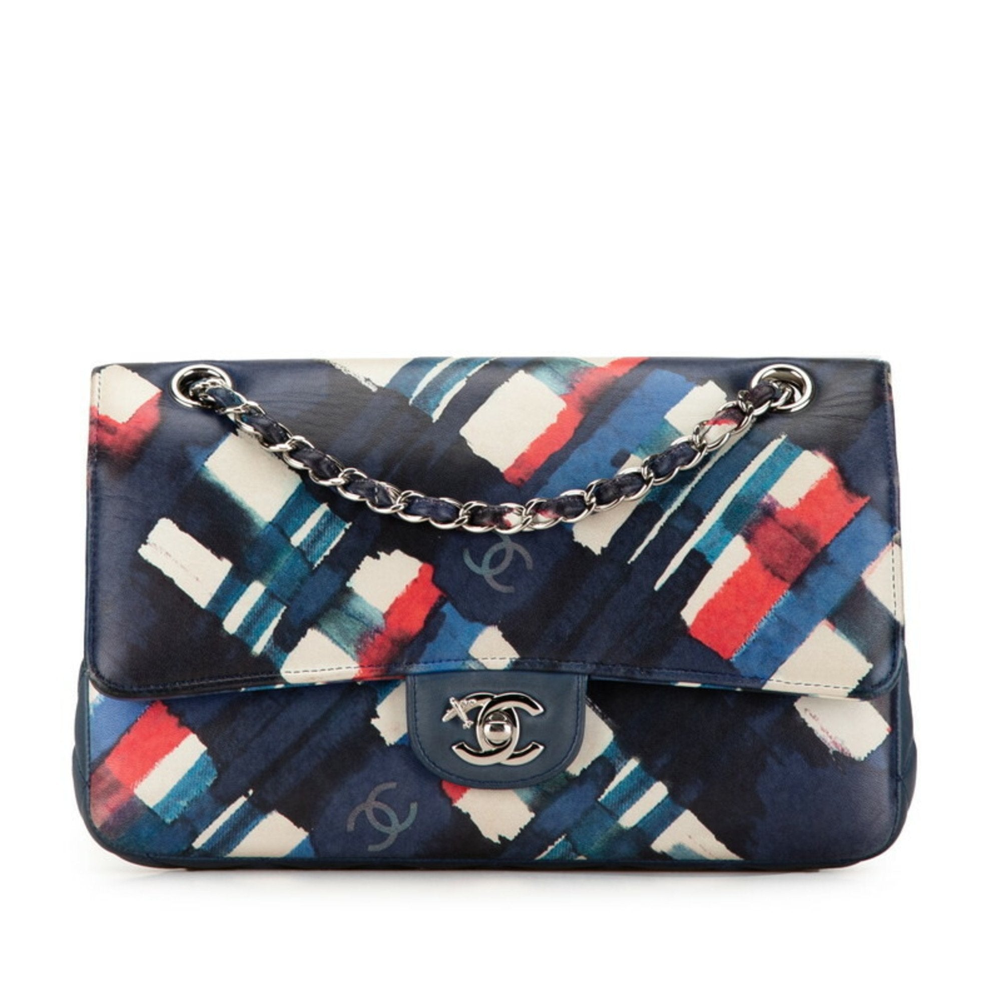 Chanel Blue Multi-Color Leather Shoulder Bag (Pre-Owned)