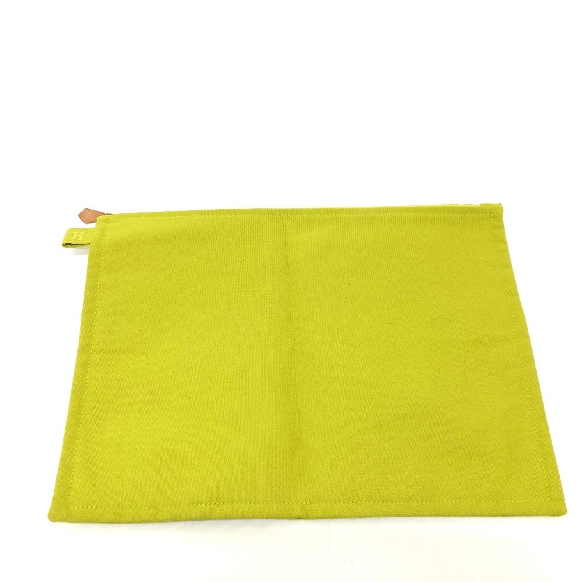 Hermes Green Canvas Pouch (Pre-Owned)