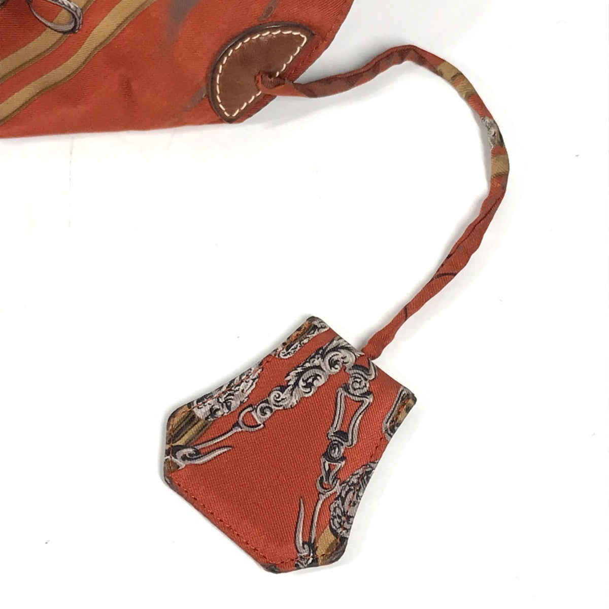 Hermes Orange Silk Leather Pouch Shoulder Bag (Pre-Owned)