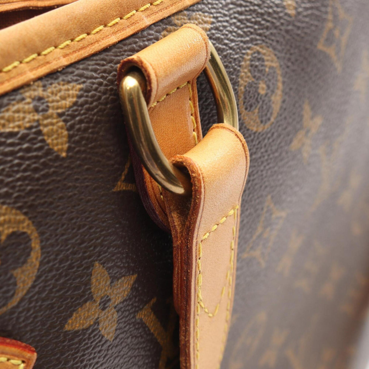 Louis Vuitton Brown Coated Canvas Leather Handbag Shoulder Bag (Pre-Owned)