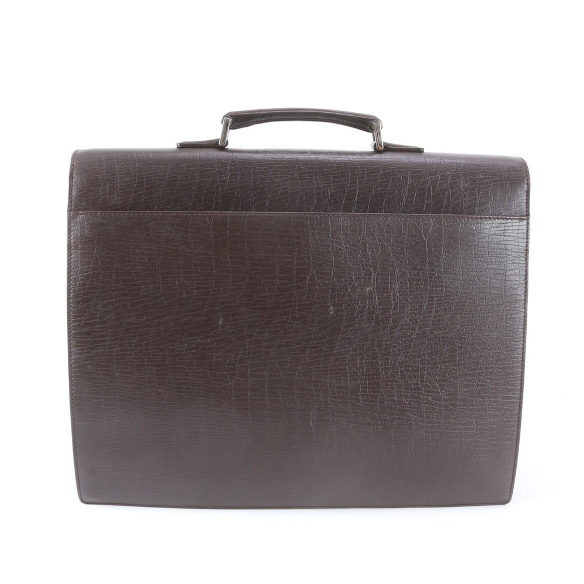 Gucci Brown Dark Brown Leather Briefcase Handbag Tote Bag (Pre-Owned)