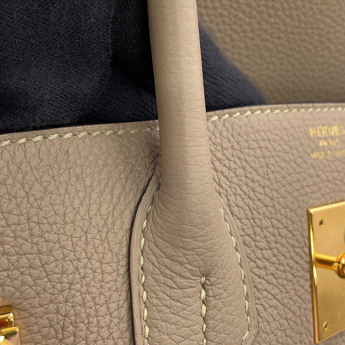 Hermes Gris Tourterelle Togo Leather Handbag (Pre-Owned)