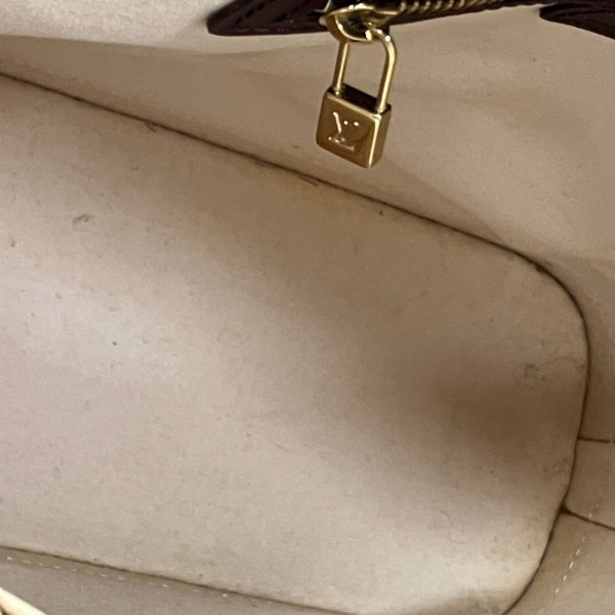 Louis Vuitton Red Color Canvas Leather Handbag (Pre-Owned)