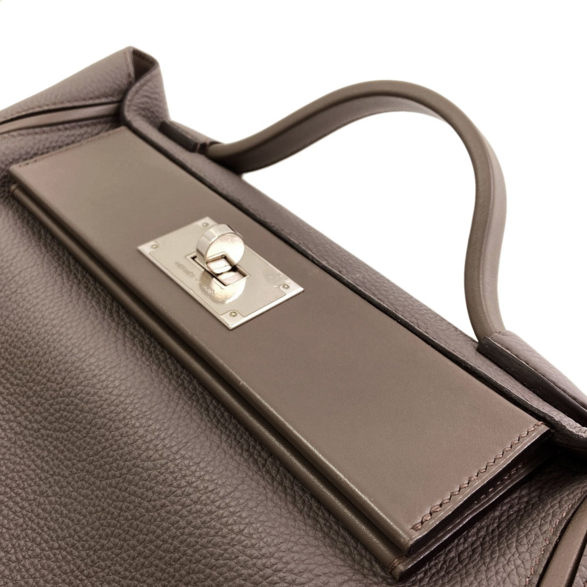 Hermes Etain Togo Leather Handbag (Pre-Owned)