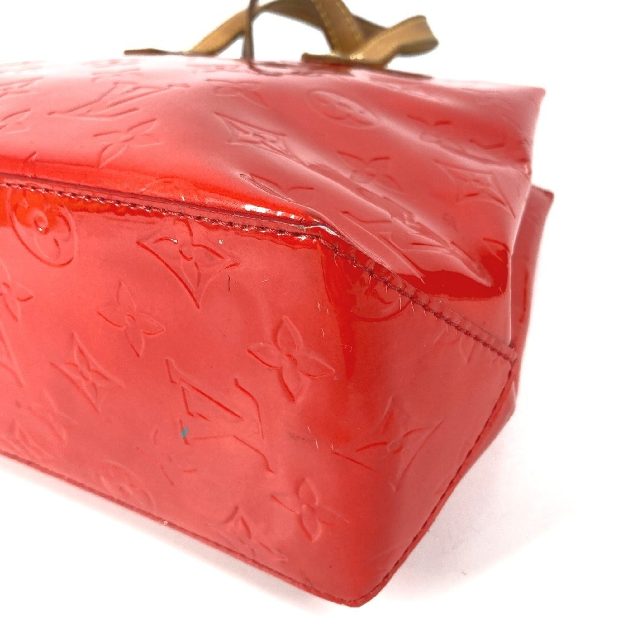Louis Vuitton Red Color Monogram Vernis Handbag Tote Bag (Pre-Owned)