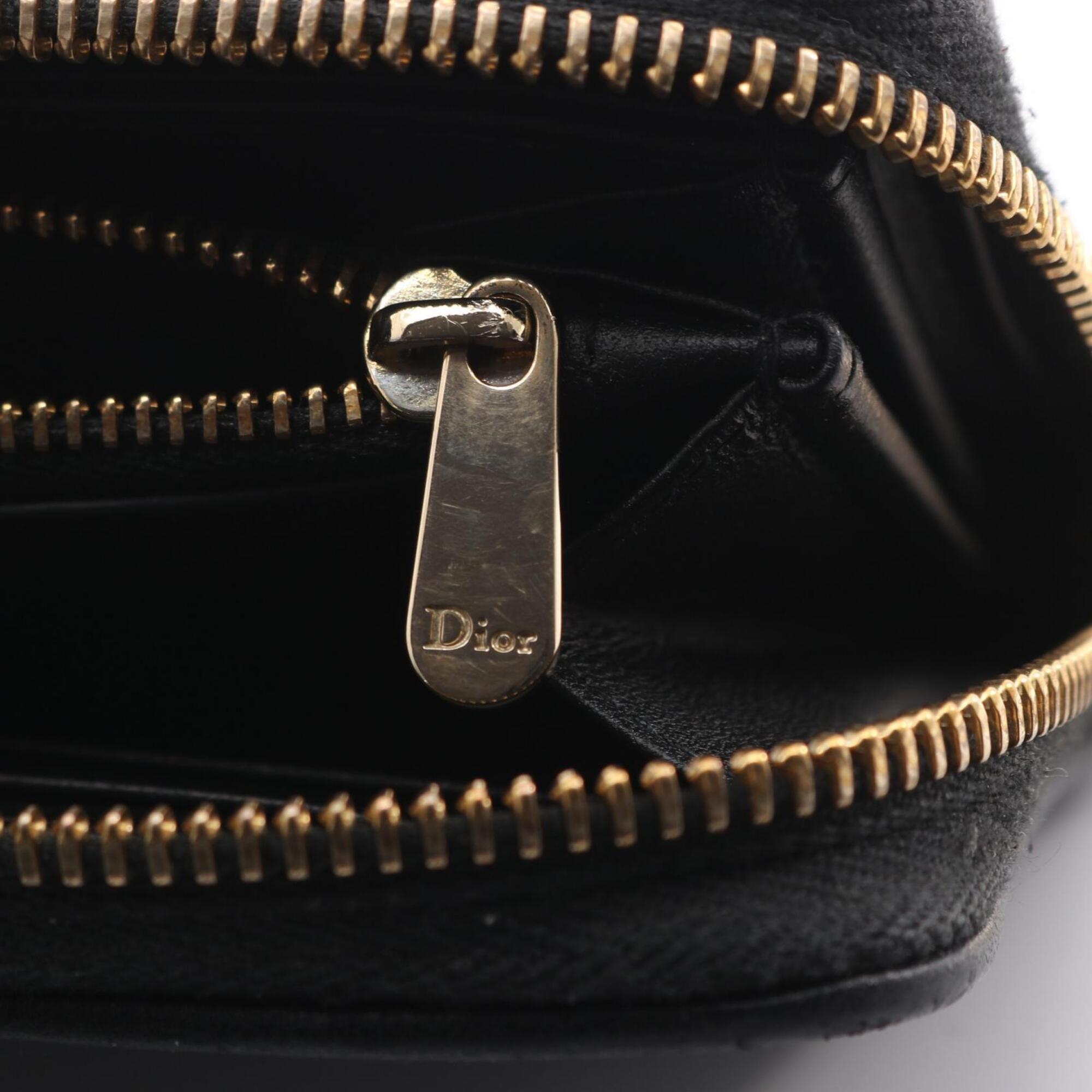 Christian Dior Black Leather Long Wallet (Bi-Fold) (Pre-Owned)