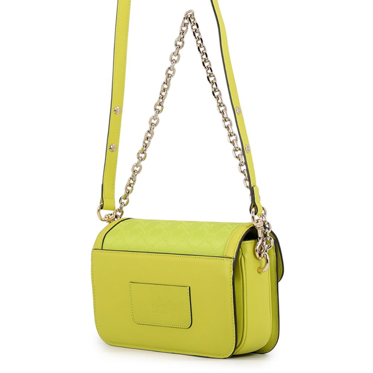 Gucci Lime Green Leather Shoulder Bag (Pre-Owned)